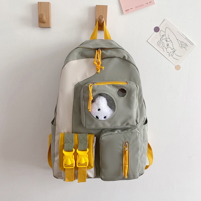 

Double Buckle Zip Front Backpack, Green