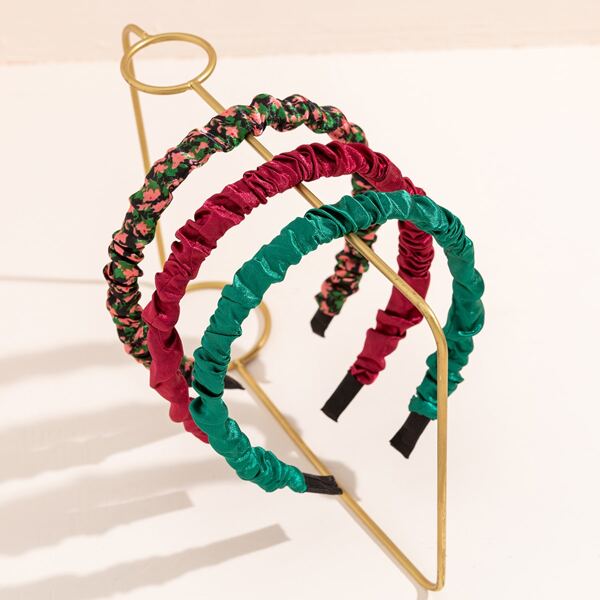 

3pcs Flower Print Headband, Multicolor