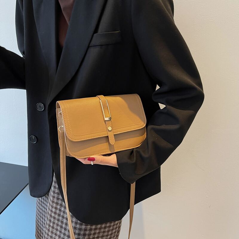 

Minimalist Flap Crossbody Bag, Khaki