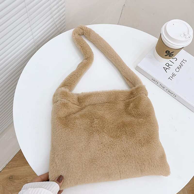 

Fluffy Shoulder Bag, Khaki