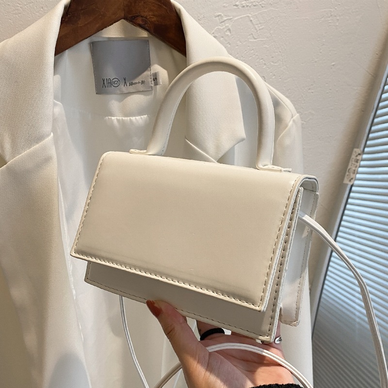 

Minimalist Flap Satchel Bag, White