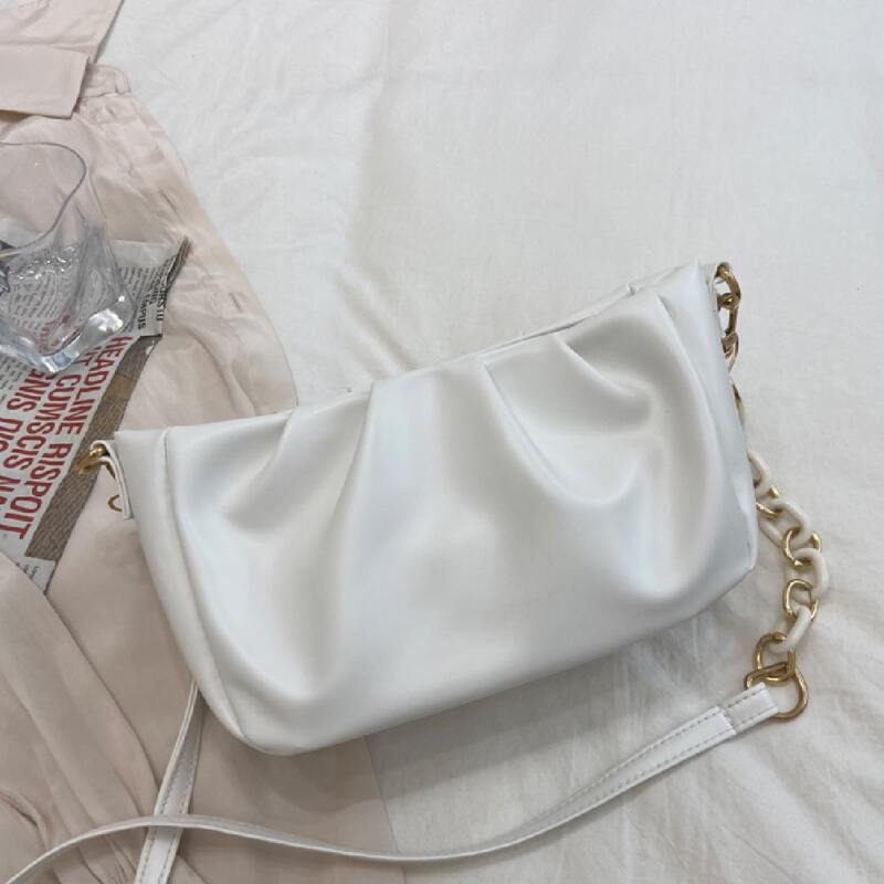 

Minimalist Ruched Bag, White