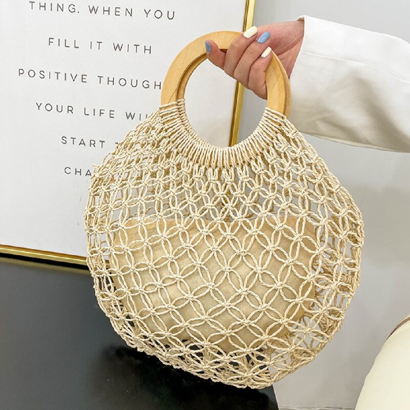 Hollow Out Satchel Bag, Beige