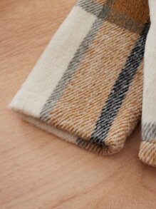 Bebé Abrigo con estampado de cuadros con bolsillo con solapa - Multicolor - Ver 4