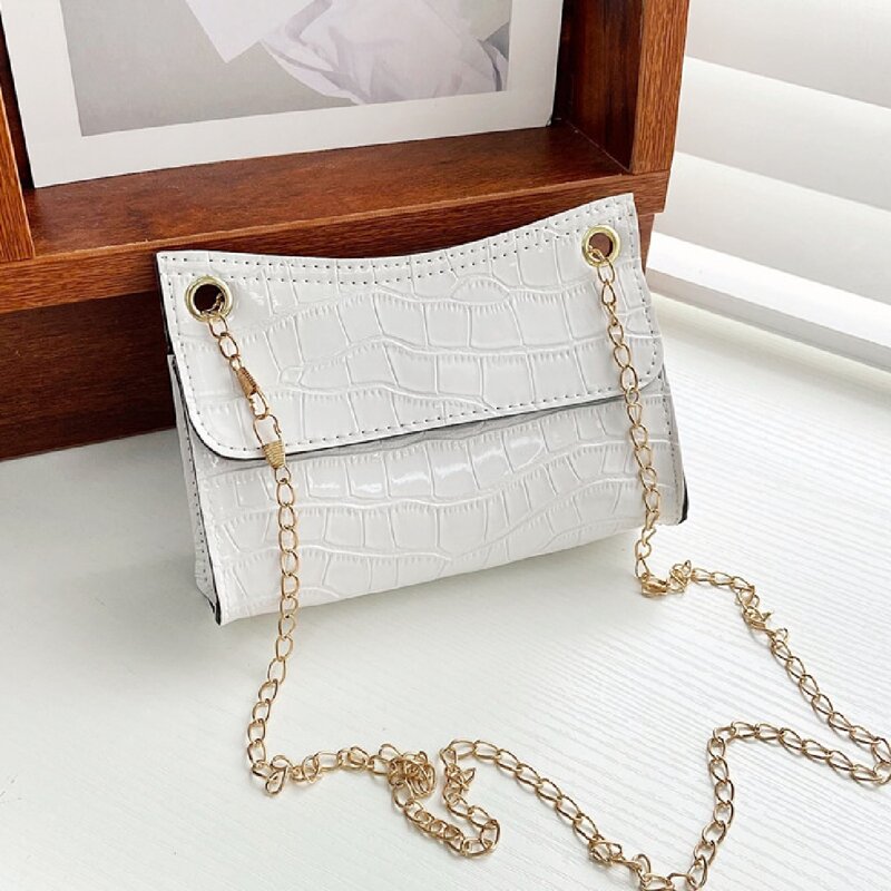 

Stone Grain Shoulder Bag, White
