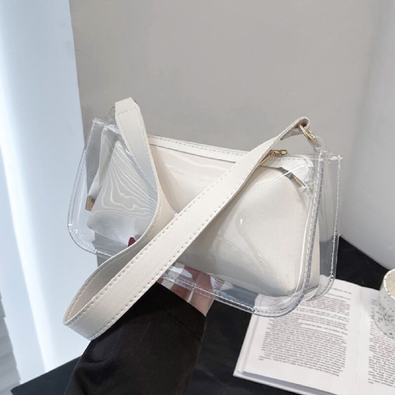 

Clear Shoulder Bag, White