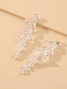 Andkiss Clear Drop Earrings - Clear - View 3