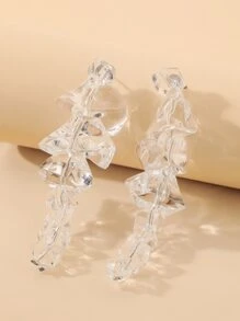 Andkiss Clear Drop Earrings - Clear - View 4
