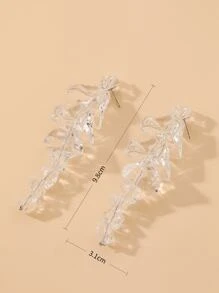 Andkiss Clear Drop Earrings - Clear - View 5