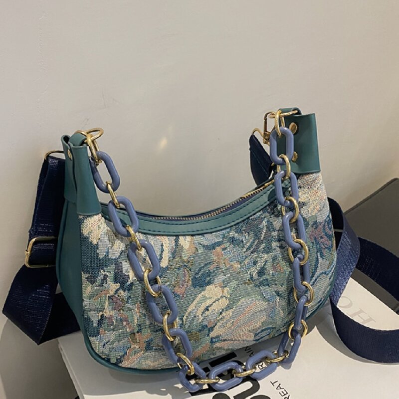 

Flower Graphic Shoulder Bag, Multicolor