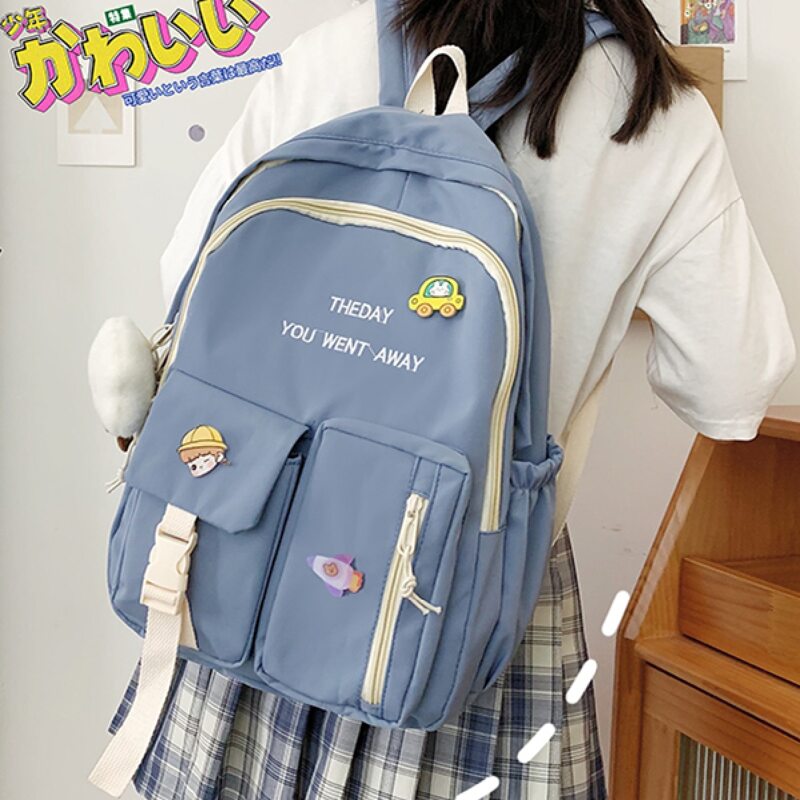 

Release Buckle Decor Backpack, Blue