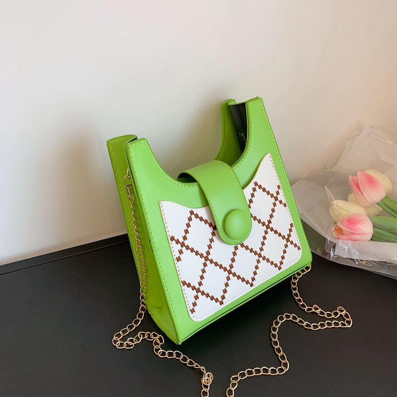 

Snap Button Crossbody Bag, Green