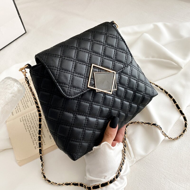 

Quilted Flap Shoulder Bag, Black