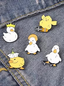 5pcs Cartoon Duck Brooch - Multicolor - View 1