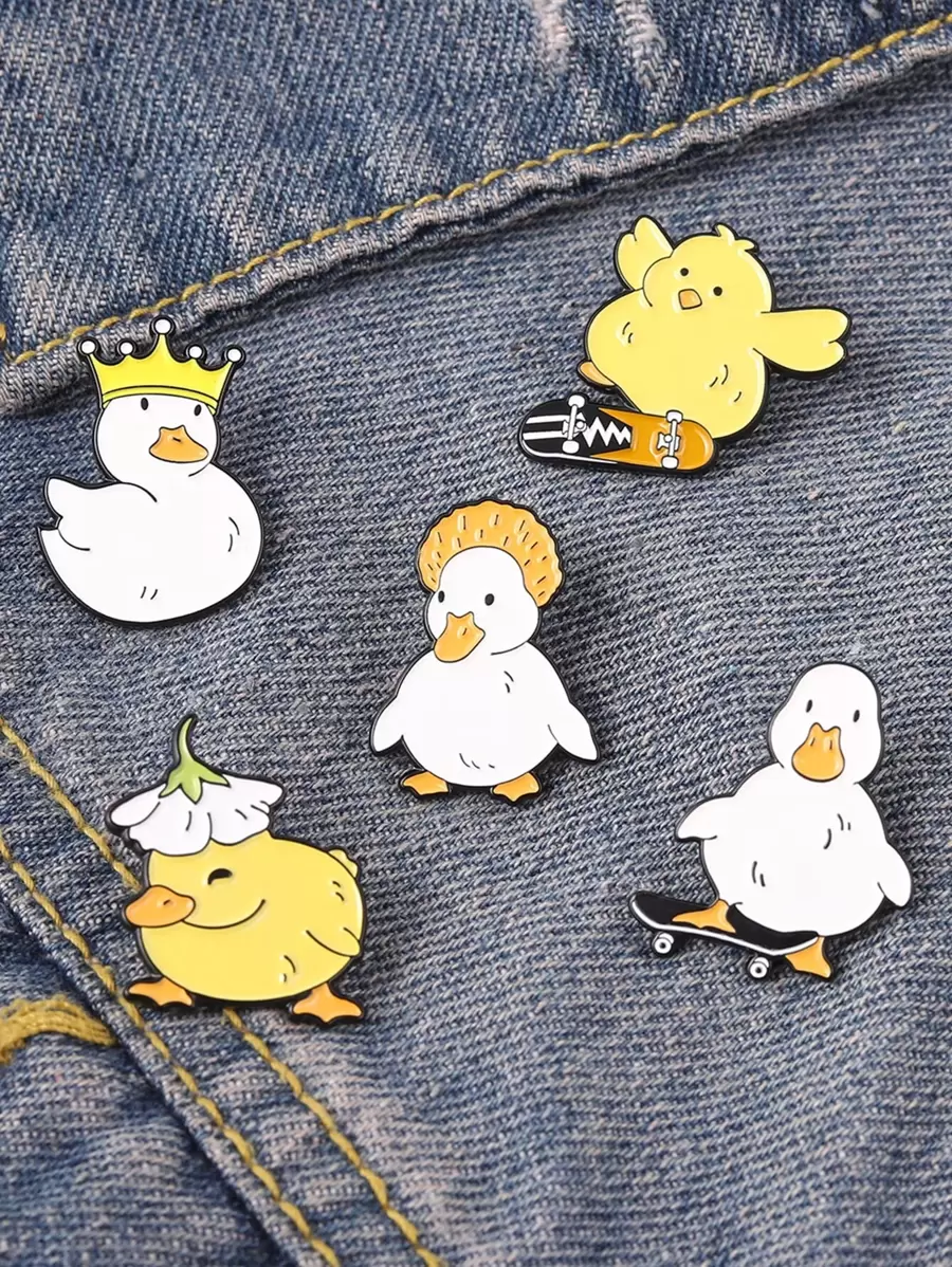 5pcs Cartoon Duck Brooch - Multicolor - View 1