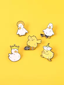 5pcs Cartoon Duck Brooch - Multicolor - View 2
