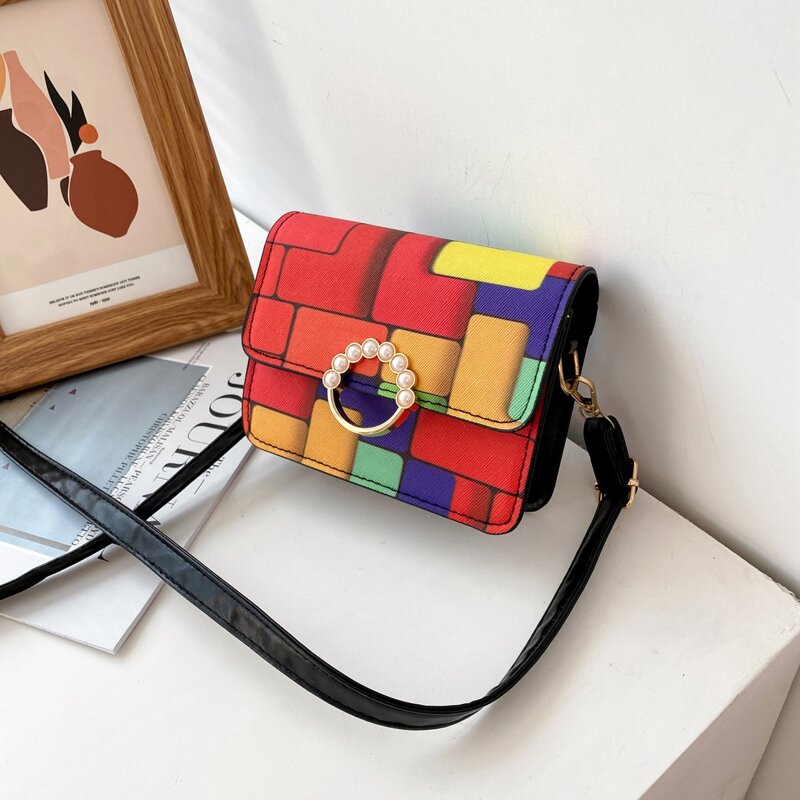 

Colorful Flap Crossbody Bag, Multicolor