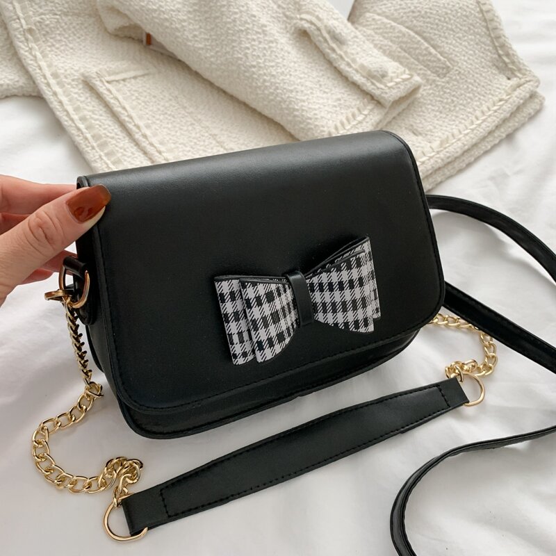 

Bow Decor Shoulder Bag, Black