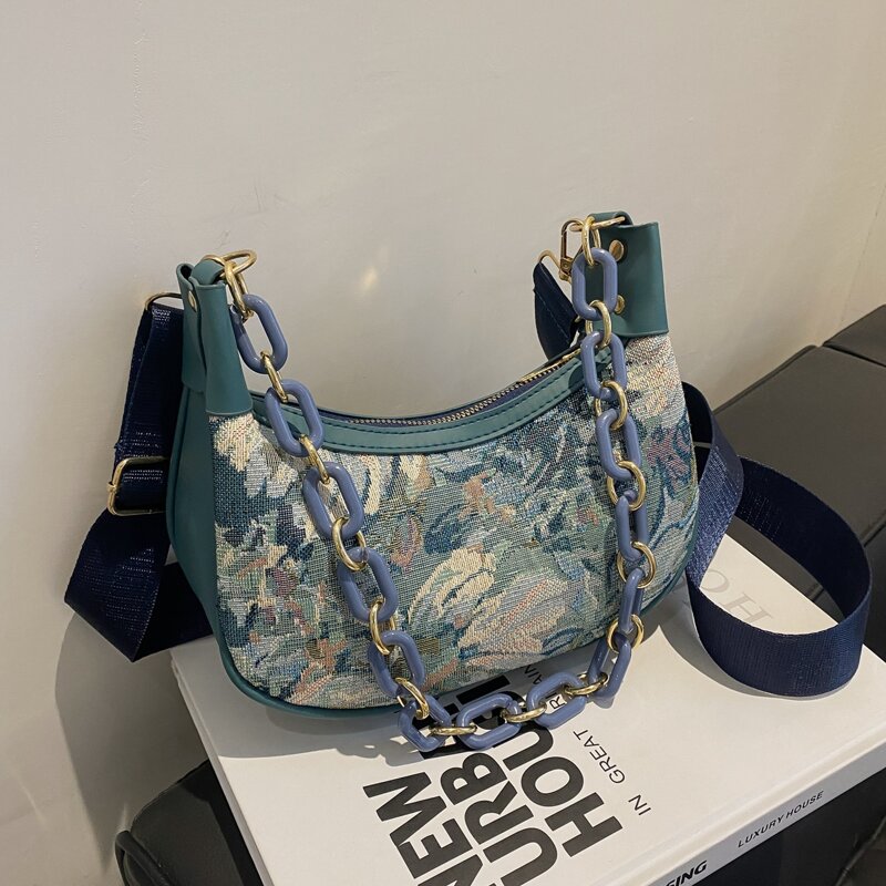 

Flower Graphic Shoulder Bag, Multicolor