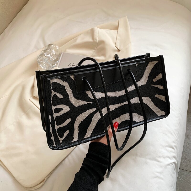 

Zebra Striped Tote Bag, Multicolor