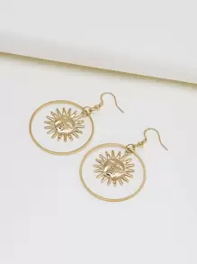 Bông tai thả trang trí mặt trời - Vàng - Xem 1