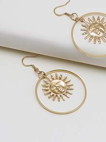 Bông tai thả trang trí mặt trời - Vàng - Xem 4