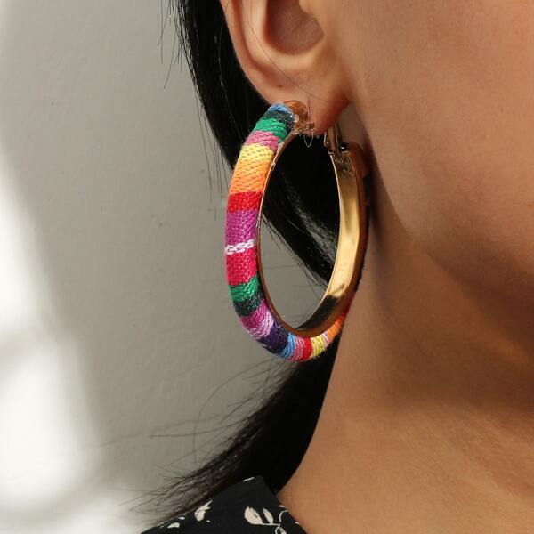 

Colorful Hoop Earrings, Multicolor