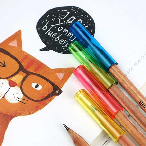 

6pcs Random Color Pencil Cap, Multicolor