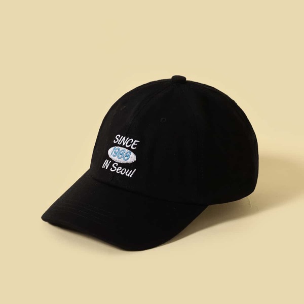 

Kids Letter Embroidered Baseball Cap, Black
