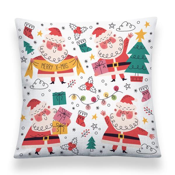 

Christmas Print Waterproof Outdoor Cushion Cover Without Filler, Multicolor