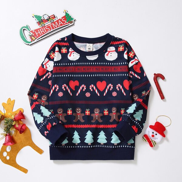 

Toddler Boys Christmas Print Pullover, Multicolor
