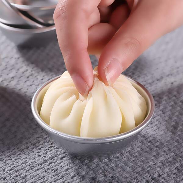 

5pcs Aluminum Alloy Pudding Mold, Silver