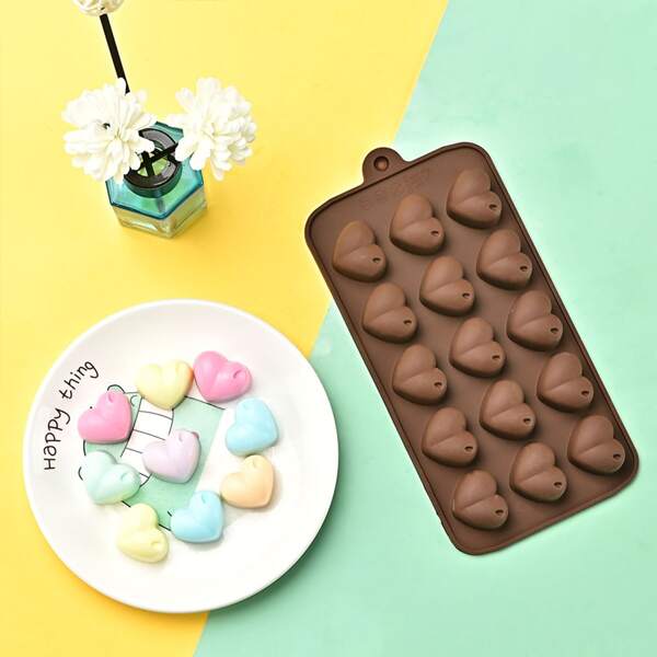 

1pc Heart Design Mold, Coffee brown