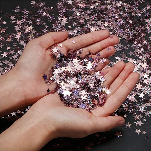 

1pack Star Shaped Decorative Confetti, Rose gold