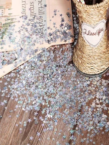 1pack Star Shaped Decorative Confetti, Plastic Sequin Shiny Star Throwing Confetti For Party,Christmas, Ramadan,Ramadan Decor,Eid Mubarak - Silver - View 4