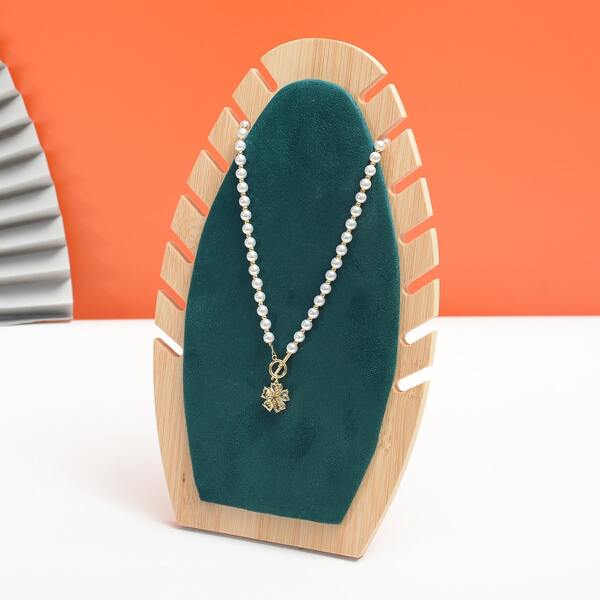 

1pc Wooden Jewelry Storage Rack, Green