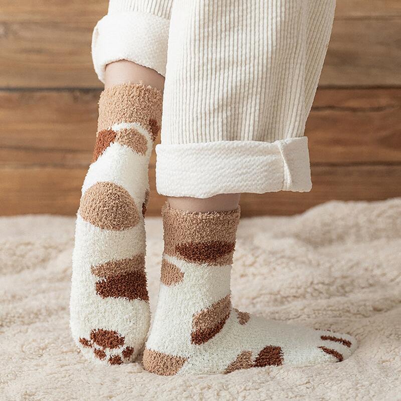 

Fluffy Graphic Crew Socks, Multicolor