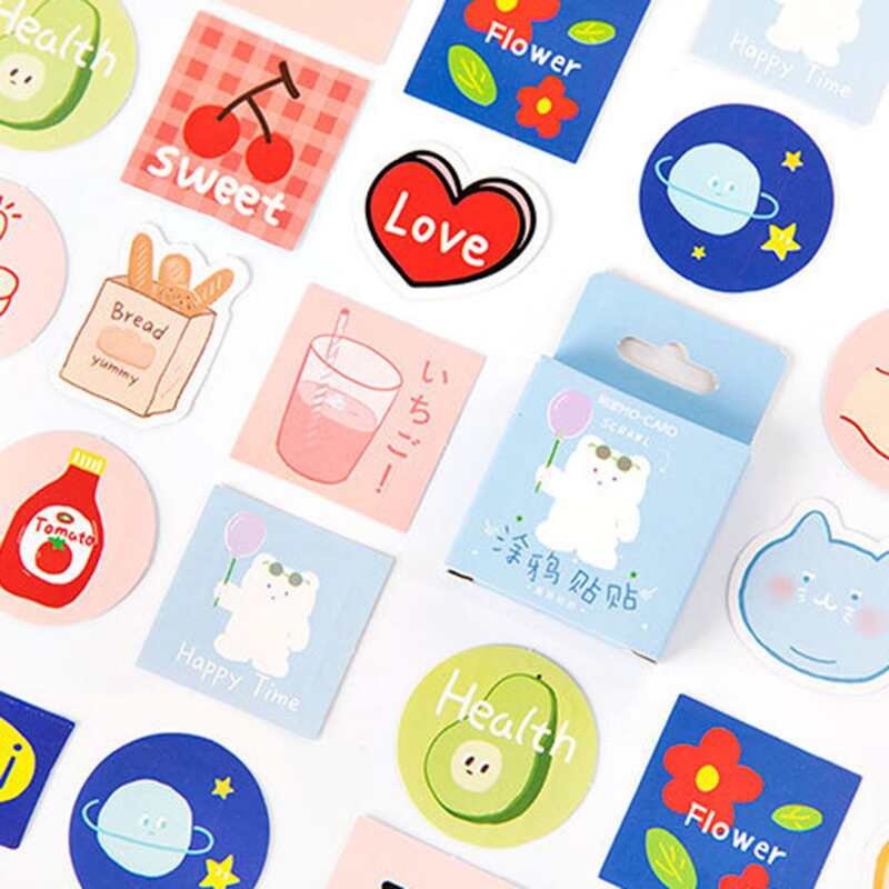 

45pcs Cartoon Graphic DIY Sticker, Multicolor