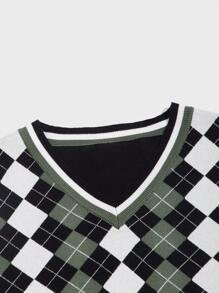 Manfinity Men Argyle Pattern Sweater Vest - Multicolor - View 4