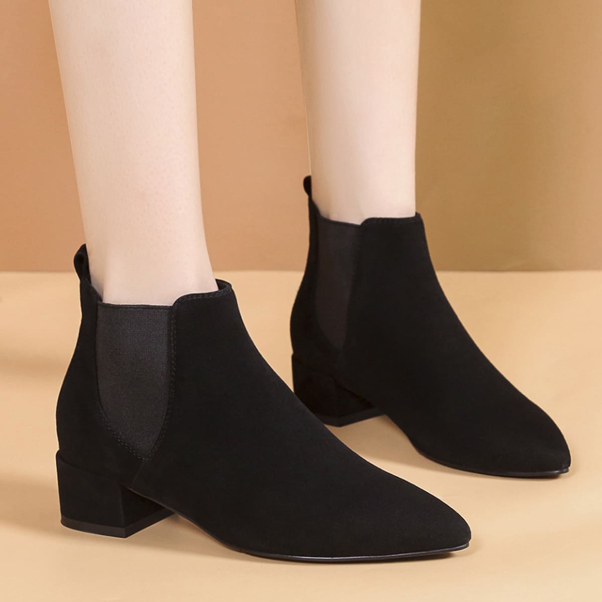 

Point Toe Chelsea Boots, Black