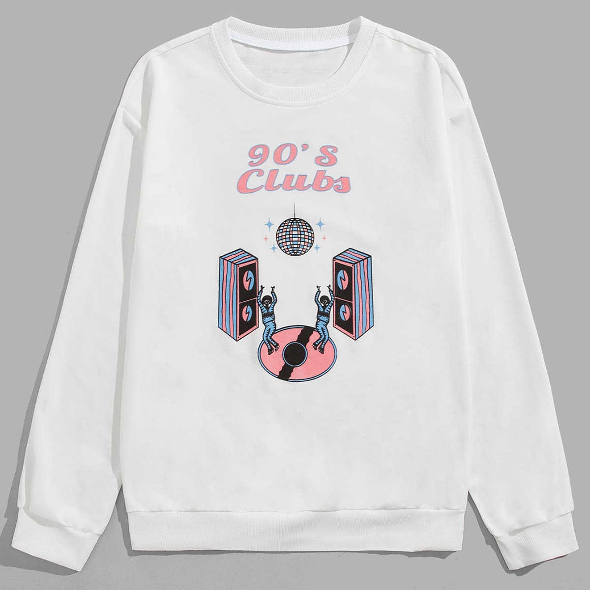 

Guys Letter Cartoon Graphic Sweatshirt, White