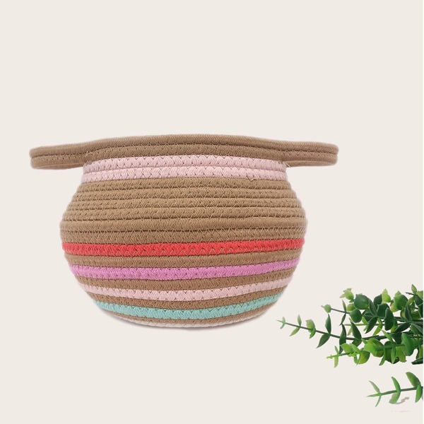 

1pc Color Block Storage Basket, Multicolor