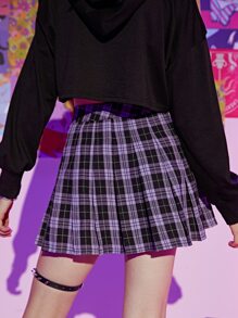 ROMWE J-Fashion Karierter plissierter Rock, Schulausstattung