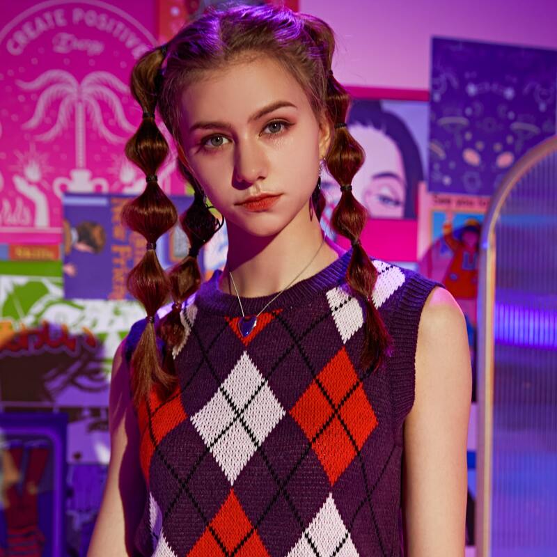

Argyle Pattern Sweater Vest, Multicolor