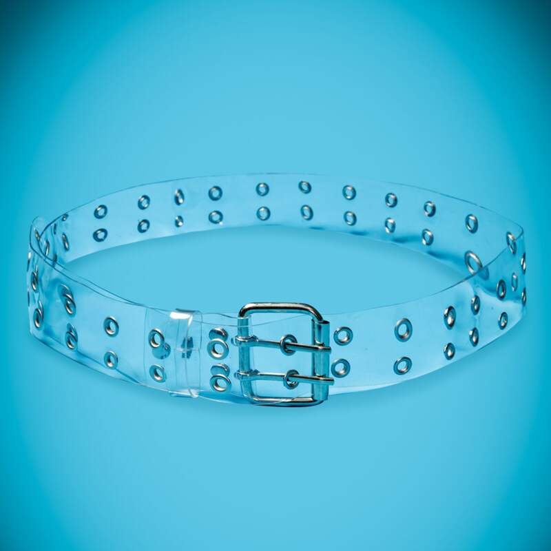 

Eyelet Decor Buckle Belt, Clear
