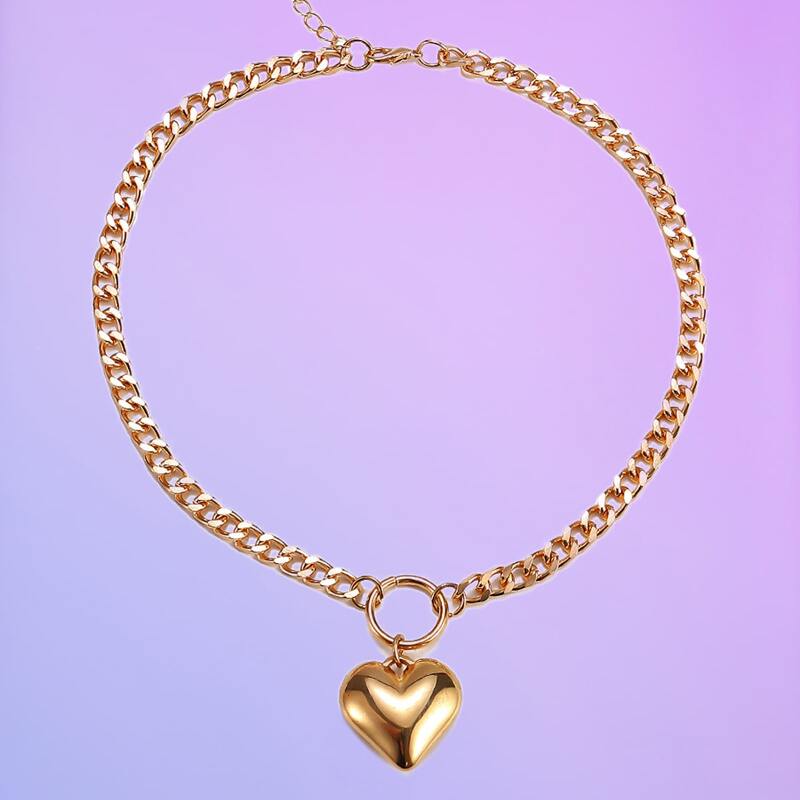 

Heart Pendant Necklace, Gold