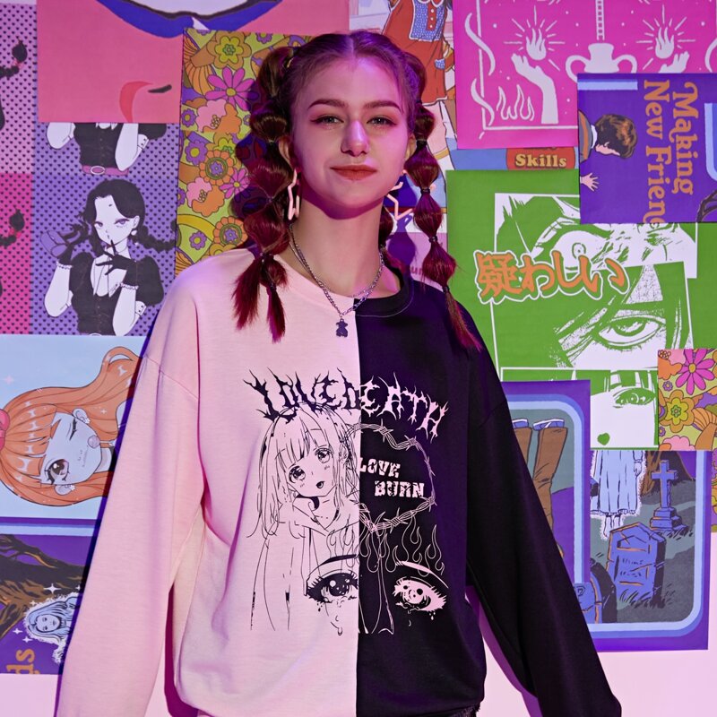 

Letter Figure Graphic Colorblock Sweatshirt, Multicolor