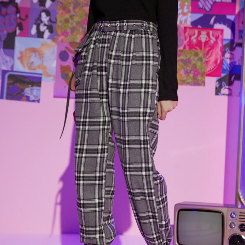 

Plaid Pocket Pants, Multicolor