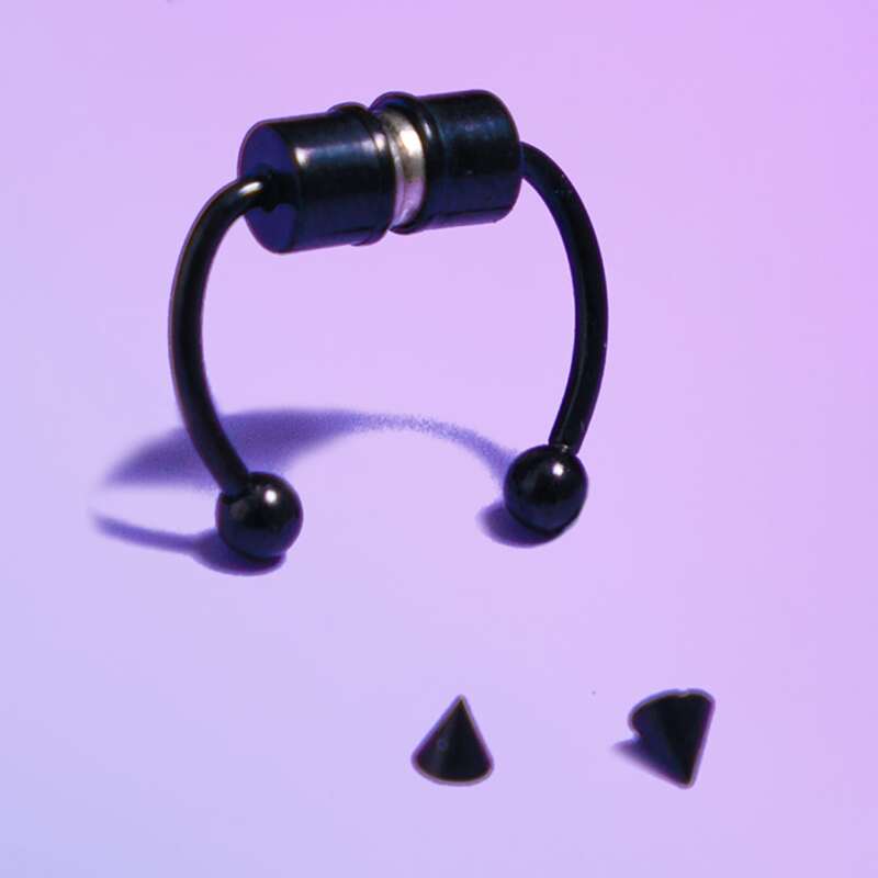 

1pc Simple Nose Ring, Black