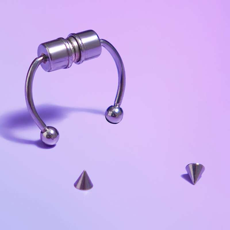 

1pc Simple Nose Ring, Silver